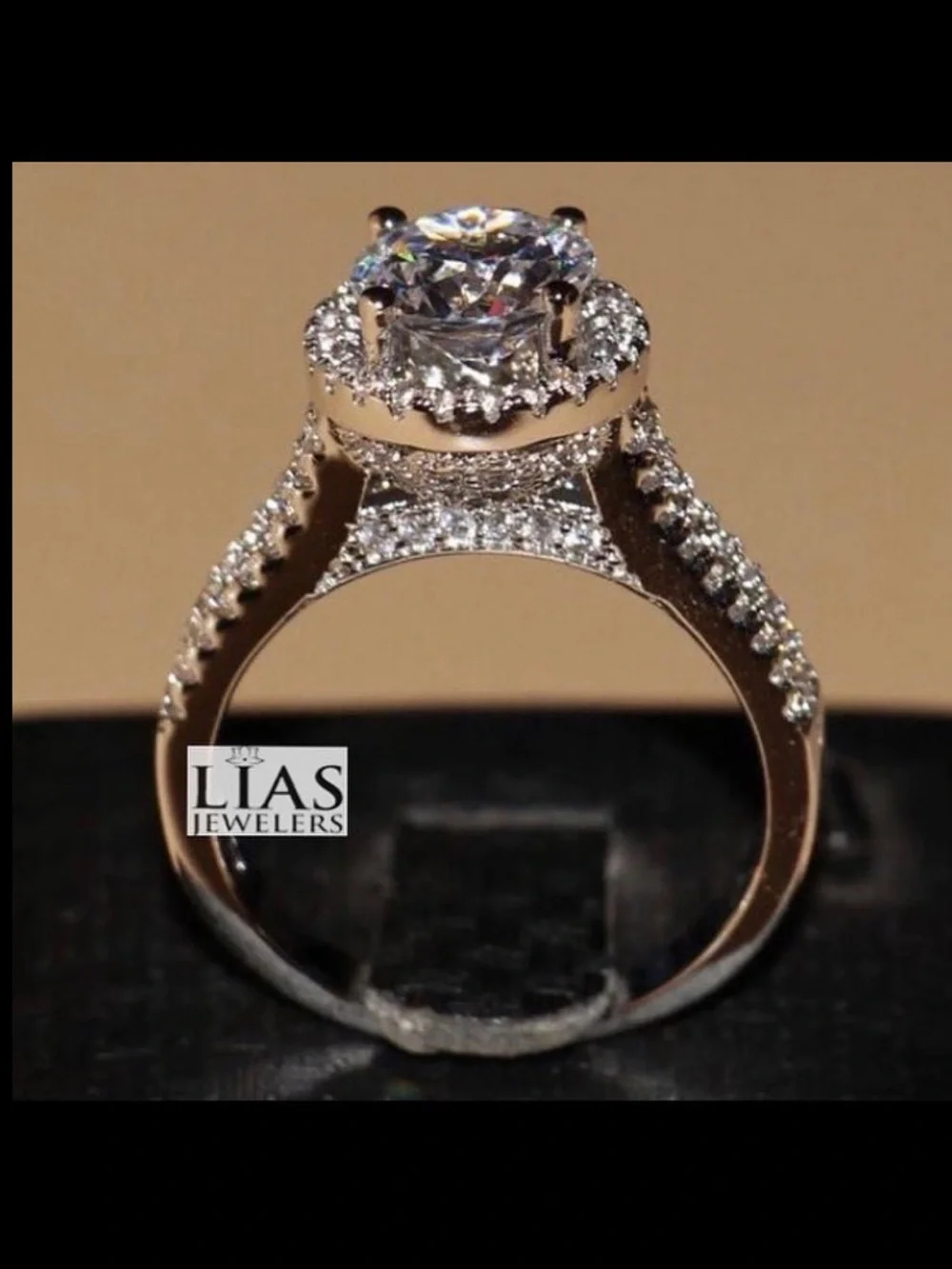 New 18k white gold engagement ring